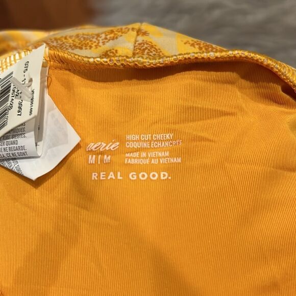 NWT aerie‎ high cut cheeky orange zebra print swimsuit bottoms - Picture 2 of 5